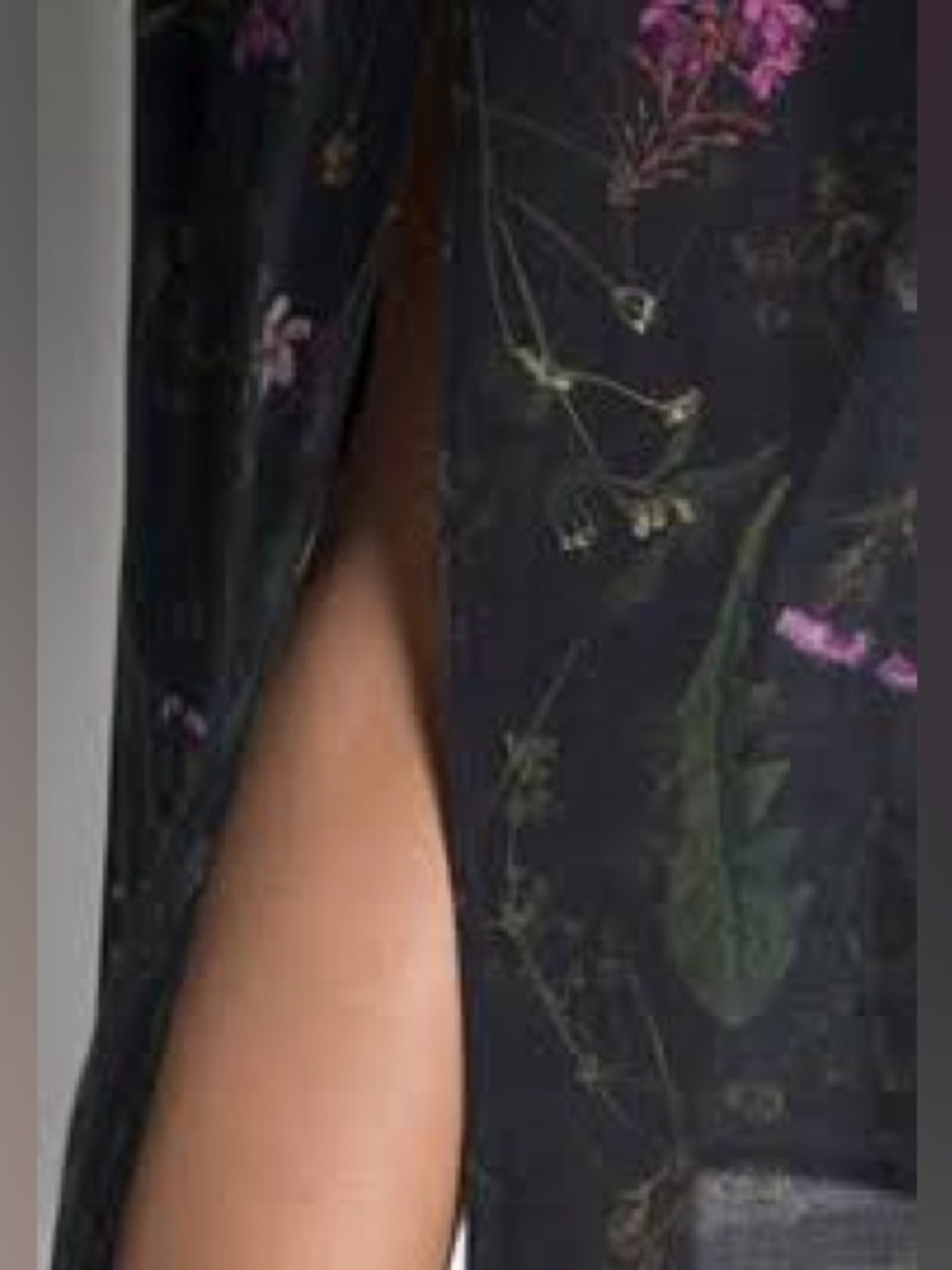 All Saints Black Floral A-Line Midi Skirt - Picture 6 of 16
